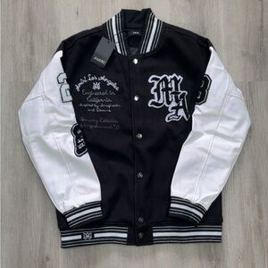 AMIRI Black and White Varsity Jacket
